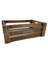 Tradineur - Caja de madera con asas "Wood Box" - Almacenamiento y organización - Caja Multiusos, Decoración, Herramientas, cocin