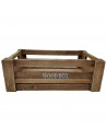 Tradineur - Caja de madera con asas "Wood Box" - Almacenamiento y organización - Caja Multiusos, Decoración, Herramientas, cocin