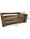 Tradineur - Caja de madera con asas "Wood Box" - Almacenamiento y organización - Caja Multiusos, Decoración, Herramientas, cocin