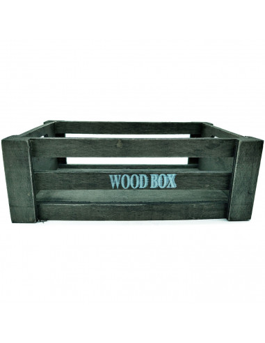 Tradineur - Caja de madera con asas "Wood Box" - Almacenamiento y organización - Caja Multiusos, Decoración, Herramientas, cocin