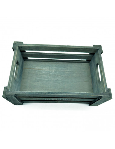 Tradineur - Caja de madera con asas "Wood Box" - Almacenamiento y organización - Caja Multiusos, Decoración, Herramientas, cocin