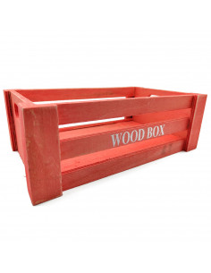 Tradineur - Caja de madera con asas "Wood Box" - Almacenamiento y organización - Caja Multiusos, Decoración, Herramientas, cocin