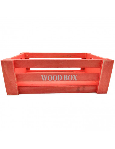 Tradineur - Caja de madera con asas "Wood Box" - Almacenamiento y organización - Caja Multiusos, Decoración, Herramientas, cocin