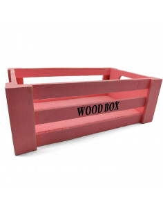 Tradineur - Caja de madera con asas "Wood Box" - Almacenamiento y organización - Caja Multiusos, Decoración, Herramientas, cocin