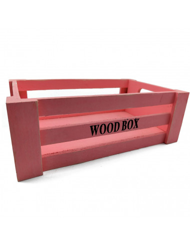 Tradineur - Caja de madera con asas "Wood Box" - Almacenamiento y organización - Caja Multiusos, Decoración, Herramientas, cocin