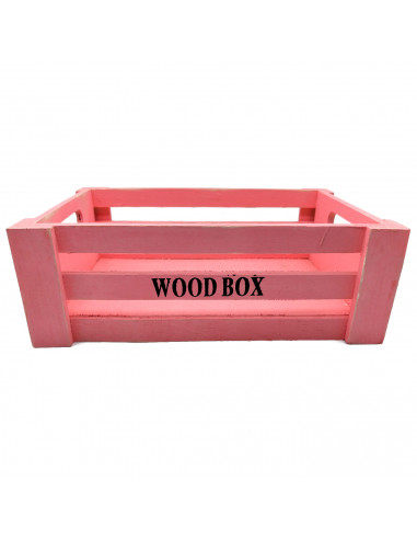Tradineur - Caja de madera con asas "Wood Box" - Almacenamiento y organización - Caja Multiusos, Decoración, Herramientas, cocin