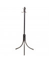Perchero de pie metálico negro 12 ganchos 180 x 38 cm. Soporte para abrigos y sombreros, estilo minimalista, para recibidor u of