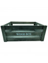 Tradineur - Caja de madera con asas "Wood Box" - Almacenamiento y organización - Caja Multiusos, Decoración, Herramientas, cocin