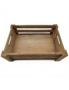 Tradineur - Caja de madera con asas "Wood Box" - Almacenamiento y organización - Caja Multiusos, Decoración, Herramientas, cocin