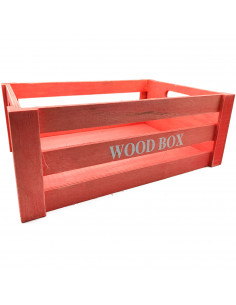 Tradineur - Caja de madera con asas "Wood Box" - Almacenamiento y organización - Caja Multiusos, Decoración, Herramientas, cocin