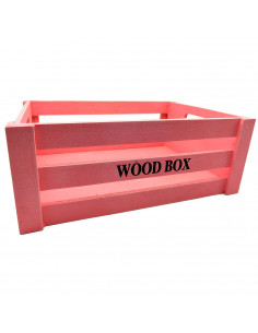 Tradineur - Caja de madera con asas "Wood Box" - Almacenamiento y organización - Caja Multiusos, Decoración, Herramientas, cocin