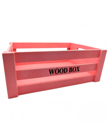 Tradineur - Caja de madera con asas "Wood Box" - Almacenamiento y organización - Caja Multiusos, Decoración, Herramientas, cocin