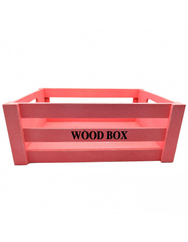 Tradineur - Caja de madera con asas "Wood Box" - Almacenamiento y organización - Caja Multiusos, Decoración, Herramientas, cocin