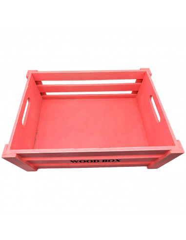 Tradineur - Caja de madera con asas "Wood Box" - Almacenamiento y organización - Caja Multiusos, Decoración, Herramientas, cocin