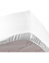 Tradineur - Sábana bajera ajustable de 50% algodón y 50% poliéster para cama de 105, especial pieles sensibles, suave y transpir