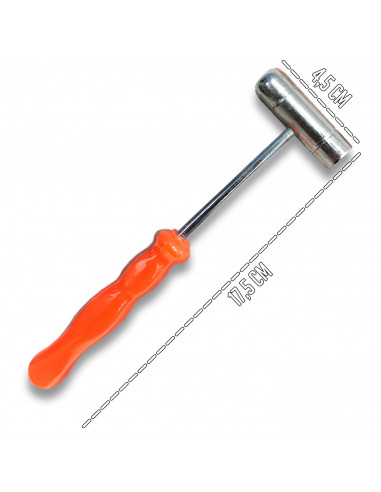 Tradineur - Mini Martillo Bola - Fabricado en Acero - Longitud 18 cm - Mango ergonomico de plástico - Ideal para obras de bricol