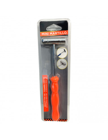 Tradineur - Mini Martillo Bola - Fabricado en Acero - Longitud 18 cm - Mango ergonomico de plástico - Ideal para obras de bricol