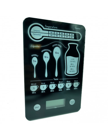 Tradineur - Bascula digital para cocina - Max 5 kg - Pantalla LCD - Batería Incluida - Botón Táctil - 23 x 15 cm - Modelo Aleato