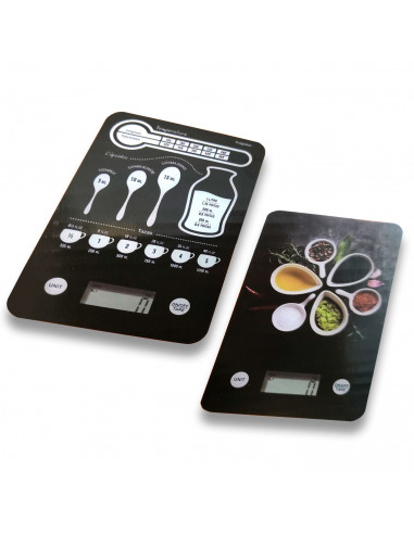 Tradineur - Bascula digital para cocina - Max 5 kg - Pantalla LCD - Batería Incluida - Botón Táctil - 23 x 15 cm - Modelo Aleato
