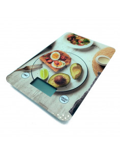 Tradineur - Bascula digital para cocina - Max 5 kg - Pantalla LCD - Función Tara - Botón Táctil - 23 x 15 cm - Modelo Aleatorio