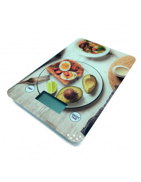 Tradineur - Bascula digital para cocina - Max 5 kg - Pantalla LCD - Función Tara - Botón Táctil - 23 x 15 cm - Modelo Aleatorio