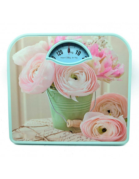 Tradineur - Bascula analógica de baño - Peso Máximo 130 kg - Control de peso - 4,5 x 26,5 x 24 cm - Color Aleatorio