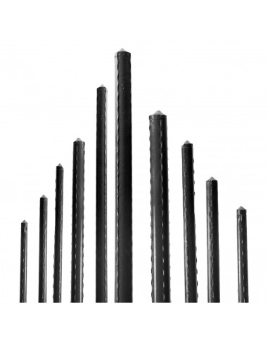 Tradineur - Pack de 12 tutores de Acero plastificado para Plantas de Ø 0,80 x 120 cm, Ideal para el Cuidado del jardín. Varillas