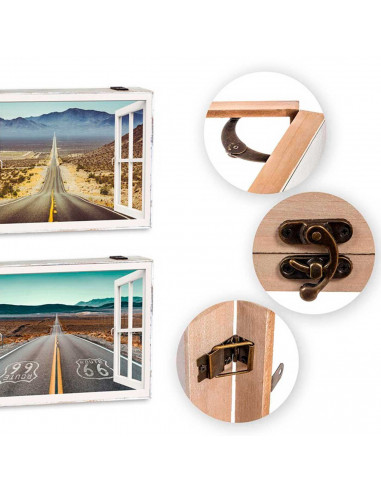 Tradineur - Tapa de madera decorada para contador, cierre metálico, cubre cuadro de luz, accesorio decorativo, original, resiste