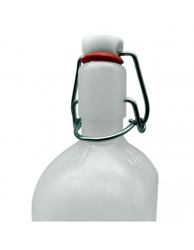 Tradineur - Botella de plástico con asa - Disponible tapón a presión y asa - Fabricado en plástico (PP) - Capacidad de 1 Litro -