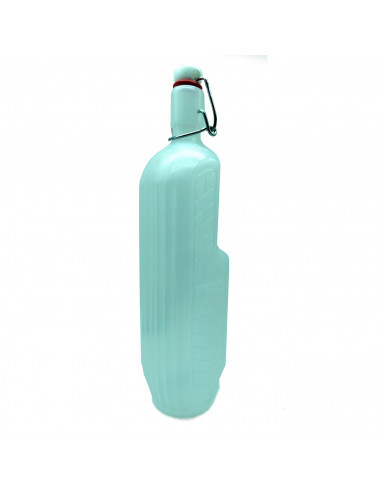 Tradineur - Botella de plástico con asa - Disponible tapón a presión y asa - Fabricado en plástico (PP) - Capacidad de 1 Litro -