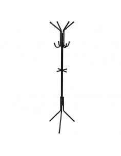 Tradineur - Perchero de pie metálico 12 ganchos, soporte para abrigos y sombreros, estilo minimalista, para recibidor u oficina,