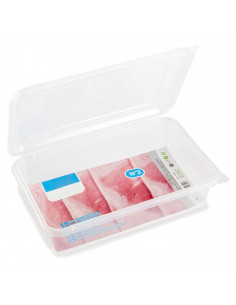 Tradineur - Recipiente transparente para fiambre Nº 2 - Fabricado en Plástico - Almacenamiento de alimentos - Cierre Hermético -