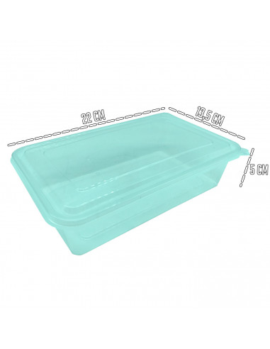 Tradineur - Recipiente transparente para fiambre Nº 2 - Fabricado en Plástico - Almacenamiento de alimentos - Cierre Hermético -