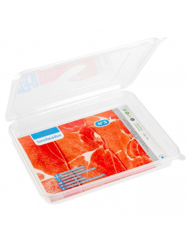 Tradineur - Recipiente transparente para fiambre Nº 3 - Fabricado en Plástico - Almacenamiento de alimentos - Cierre Hermético -