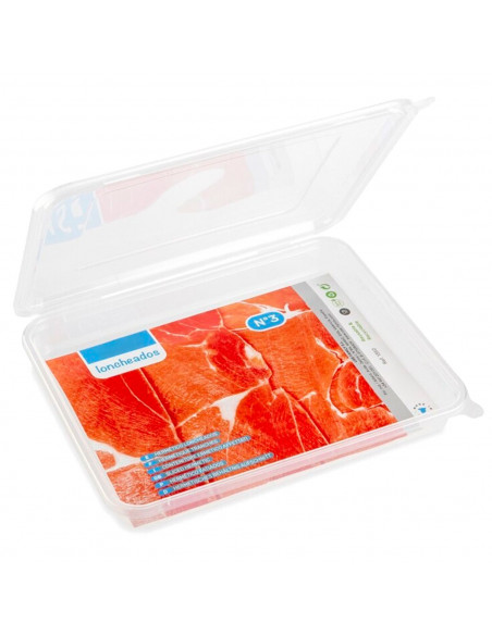 Tradineur - Recipiente transparente para fiambre Nº 3 - Fabricado en Plástico - Almacenamiento de alimentos - Cierre Hermético -