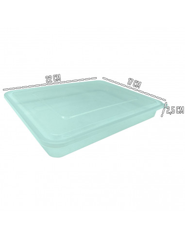 Tradineur - Recipiente transparente para fiambre Nº 3 - Fabricado en Plástico - Almacenamiento de alimentos - Cierre Hermético -