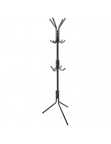 Tradineur - Perchero de pie metálico 12 ganchos, soporte para abrigos y sombreros, estilo minimalista, para recibidor u oficina,