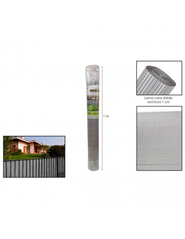Tradineur - Valla doble cara PVC decorativa de jardín - Borde para césped, plantas, flores, decoración de exterior - 1 x 3 Metro