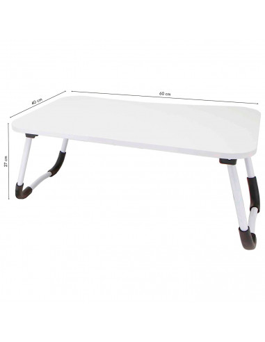 Tradineur - Bandeja plegable para cama - Fabricado en madera - Disfruta de tus actividades en la comodidad de la cama - 60 x 40