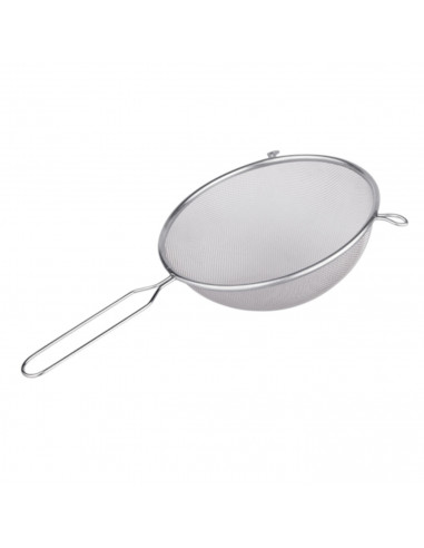 Tradineur - Colador de acero inoxidable de malla con doble soporte , de 20 cm de diámetro y 8 cm de alto. Escurridor para realiz