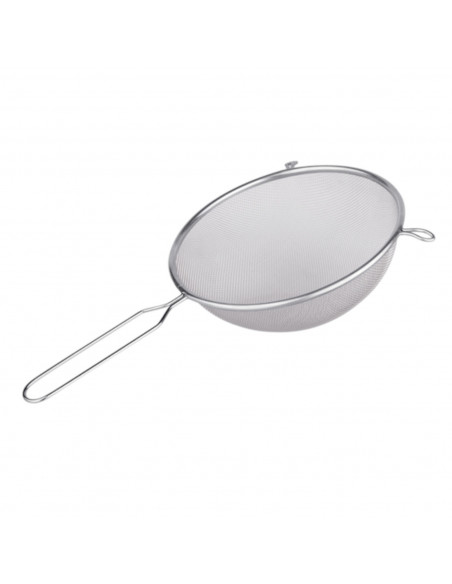 Tradineur - Colador de acero inoxidable de malla con doble soporte , de 20 cm de diámetro y 8 cm de alto. Escurridor para realiz