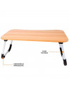 Tradineur - Bandeja plegable para cama - Fabricado en madera - Disfruta de tus actividades en la comodidad de la cama - 60 x 40