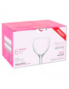 Tradineur - Set de 6 copas de cristal Misket para vino, combinados, cócteles, champán, agua, aptas para lavavajillas, elegantes,