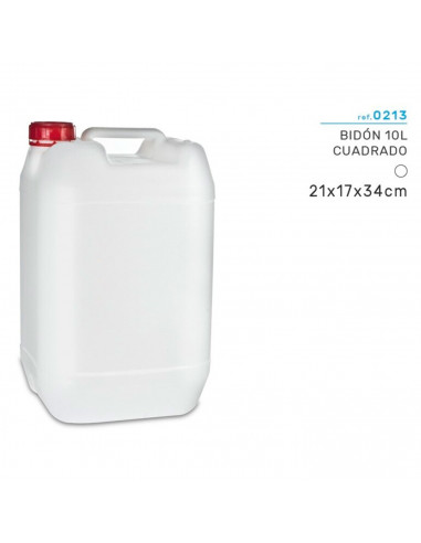 Tradineur - Garrafa Cuadrada - Fabricado en plástico - Apto para uso alimentario - ideal para almacenar y transportar agua, bebi