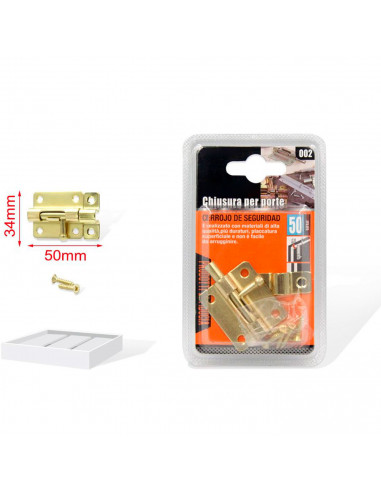 Tradineur - Cerrojo para puerta - Pestillo multifunción de acero inoxidable - Pasador de seguridad, fácil colocación mediante to