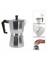 Cafetera italiana de aluminio de 3 tazas, 150 ml, con tapa transparente, cafetera clásica italiana apta para todo tipo de cocina