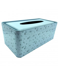 Tradineur - Caja de pañuelo de metal - Diseño Hoja - Ideal para su uso en el baño, el dormitorio, la sala de estar, la oficina -