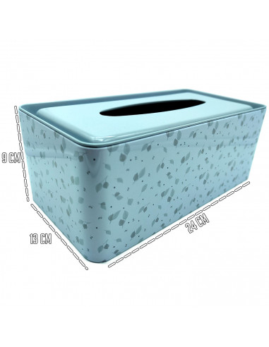 Tradineur - Caja de pañuelo de metal - Diseño Hoja - Ideal para su uso en el baño, el dormitorio, la sala de estar, la oficina -