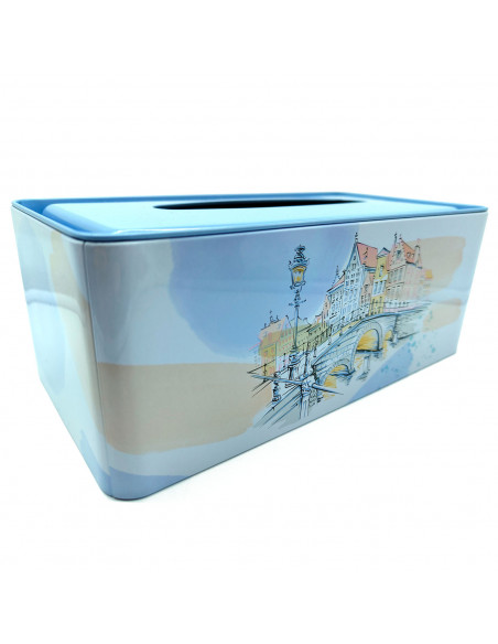 Tradineur - Caja de pañuelo de metal - Diseño Puente - Ideal para su uso en el baño, el dormitorio, la sala de estar, la oficina Tradineur - Caja de pañuelo de metal - Diseño Puente - Ideal para su uso en el baño, el dormitorio, la sala de estar, la oficina