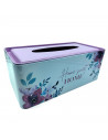 Tradineur - Caja de pañuelo de metal - Diseño Sweet Home - Ideal para su uso en el baño, el dormitorio, la sala de estar, la ofi